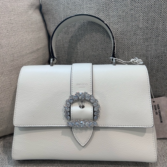 Jimmy Choo Cheri Medium Leather Bag with Crystal Buckle - Picture 1 of 5